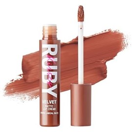 Ruby Kisses Brillo De Labios Aterciopelado, Acabado Mate, Color Intenso, Larga Duración, Ligero, Hidratación Nutritiva, Alta Pigmentación (Warm Kiss)