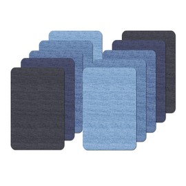 iwiio Denim Patches for Jeans Iron on, 10Pcs Iron on Patches for Clothing, Cotton Denim Patches for Jeans Rrepair, Fabric Patches for Jeans and Clothing Repair and Decoration Kit - 5.9 X 7.87in
