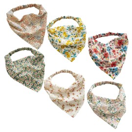 LABRIMP Diademas Elásticas Pañuelos con Estampado de Flores | 6pcs, Multicolor, Bandana Transpirable, Cómoda y Versátil para Uso Diario y Actividades al Aire Libre para Mujer y Niña