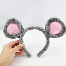 JDIEOQA 3pcs Soft Bear Ears Headbands, Plush Cartoon Mouse Ears Hair Hoop for Washing Face Cosplay Headpiece