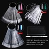 150pcs Nail Swatch Sticks with Ring, Clear Fan-shaped Nail Color
