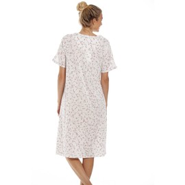 Camille Classic Floral Print Jersey Cotton Nightdress 14/16 Pink
