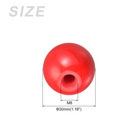 METALLIXITY Set of 6 Threaded Ball Knobs (30mm/1.18") with M8 Female Thread Plastic Round Operated Ball Handle - Mechanical Handle Tool Replacement Red