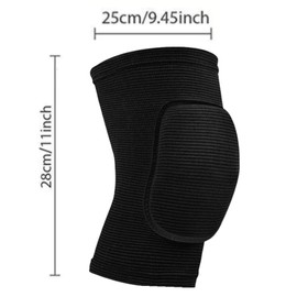 ZHjuju 1 pair Volleyball Knee Pads for Women & Men - Lightweight, Breathable Knee Protection for Sports, Yoga, Pilates, Dance & Work - Elastic Knee Brace with Anti-Slip Thickening Sponge, Black