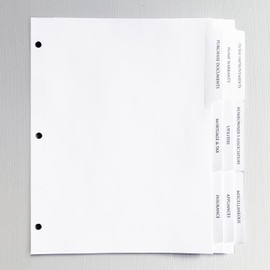 HOMEOWNER'S DOCUMENTS INDEX TAB DIVIDERS – SETS of 9. Pre-Printed with helpful categories to keep your important papers organized. (1)