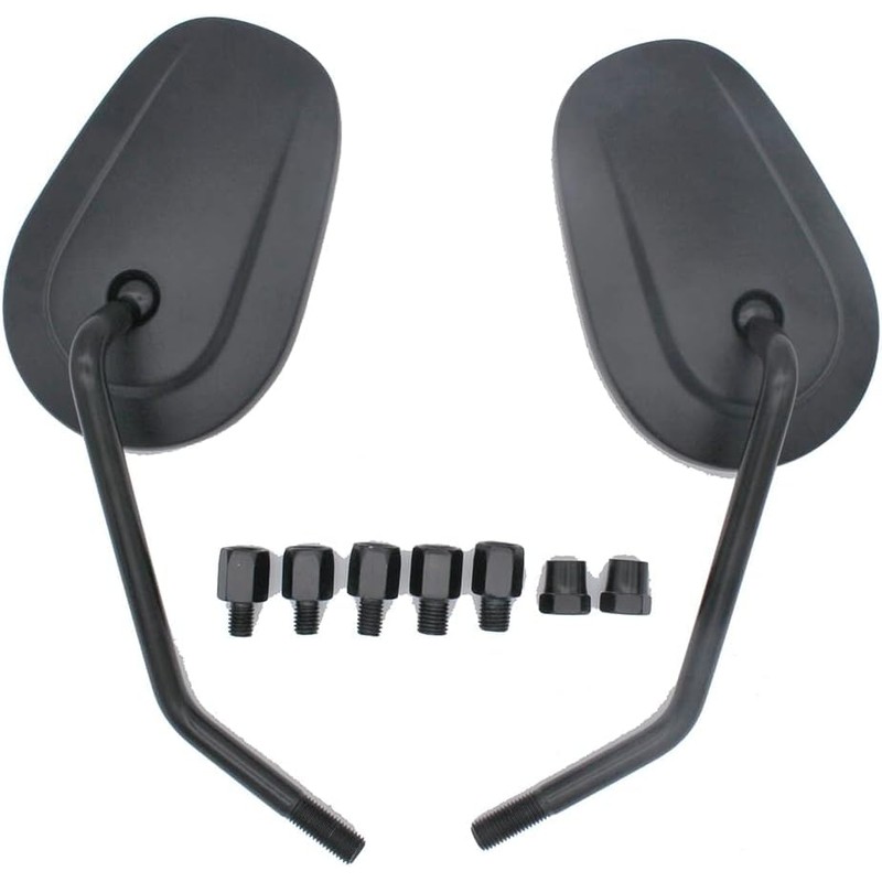 BREDUXSER Universal 8mm 10mm Oval Motorcycle RearView Side Mirrors for