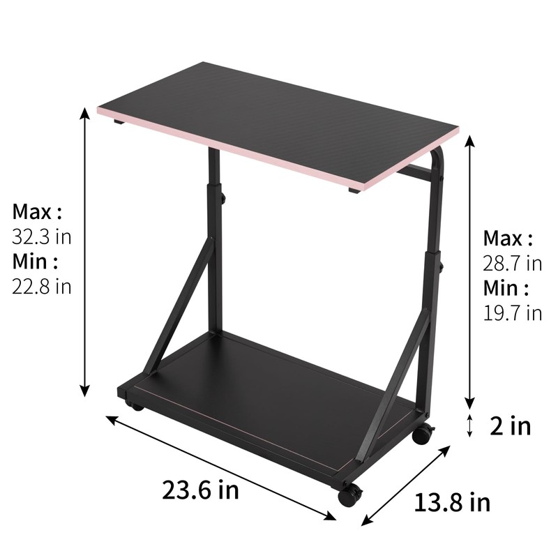 FUSLITE Ergonomic Height Adjustable Computer Tower Stand, 2-Tier CPU Holder