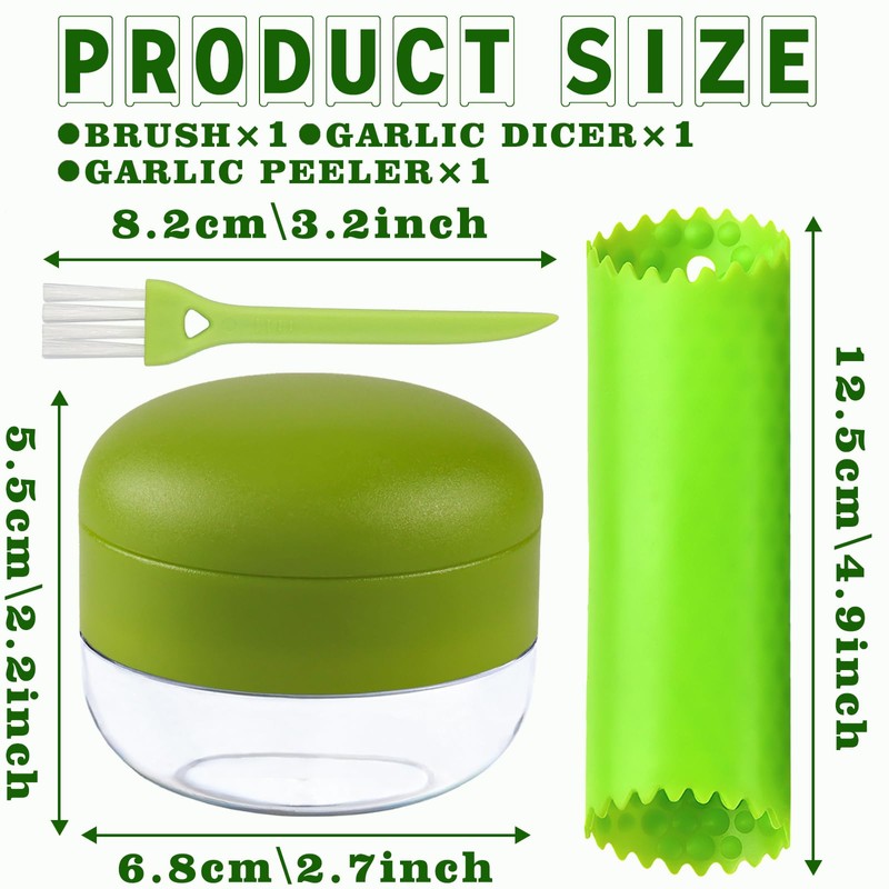 Garlic Press Stainless Steel, Garlic Mincer Tool with Storage Container,