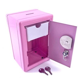 Kawaii Kitty Cat Metal Safe Bank Coin Money Box with Combination & Key Lock