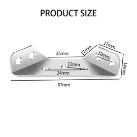 Helonge Universal Furniture Corner Connector with Screws, 5 Pcs Stainless Steel Corner Bracket Corner Brace for Shelf, Cabinet, Table, Chair,etc
