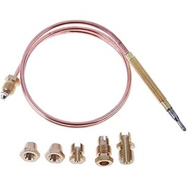 Gas Thermocouple Kit M6x0.75 with Universal Adapter Nuts Replacement 900mm Long M9x1