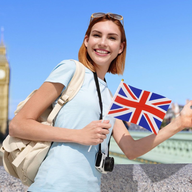British Flag, British Flag, British Flag, Hand Wave Small Flags