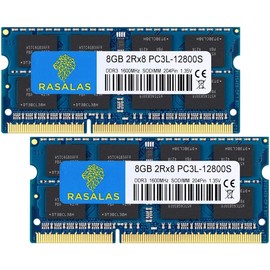 Rasalas 16 GB (2 x 8 GB) DDR3L SODIMM RAM Memory Modules for Laptops, PC3L-12800, Laptop Memory, 1600 MHz, CL11, 204-Pin, Non-ECC, Voltage: 1.35 V and 1.5 V (Dual Support)