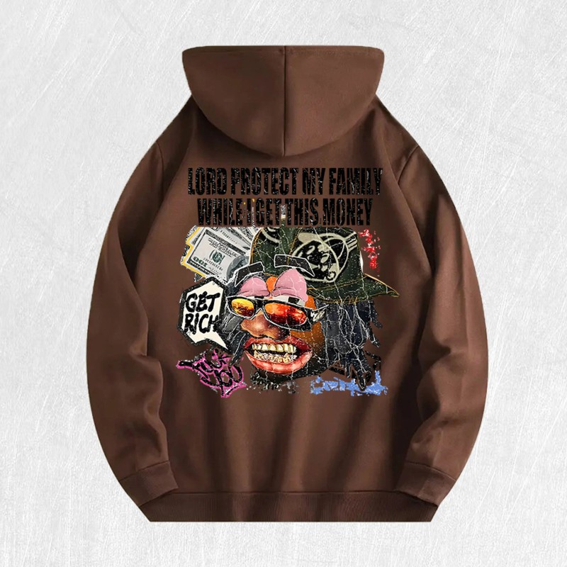 Get Rich Graphic Hoodie 100% Cotton US Warehouse 6 ColorsColor: