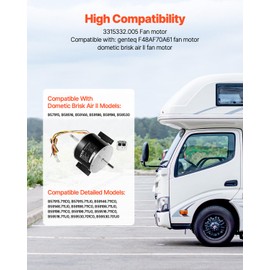 VEVOR 3315332.005 RV AC Fan Motor Replacement Genteq F48AF70A61, Dometic Brisk Air II Fan Motor, Compatible with Dometic Brisk Air II B57915 B59516 B59146 B59186-1/4HP AC115V 3A 1650RPM (3 Speeds)