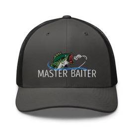 Bass Fishing Master Baiter Trucker Hat (Dark Grey)