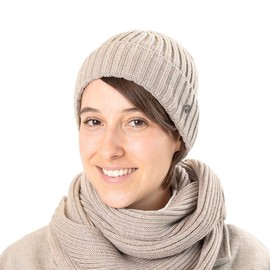 LIERYS Men's Merino Knitted Hat (20 cm Long) - Ribbed Knit Winter Hat Made of Merino Wool - Men's Hat in One Size (55-60 cm) - Turn-up Hat, charcoal