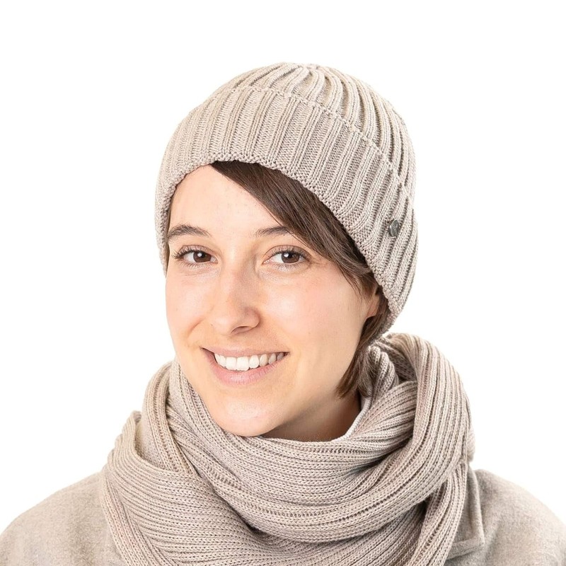 LIERYS Men's Merino Knitted Hat (20 cm Long) - Ribbed