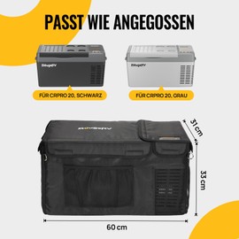 BougeRV CRPRO 20 Protective Case, 12 Volt Portable Car Fridge 600D Carry Bag Only for CRPRO 20L Cool Box (Cool Box Not Included), 60 x 31 x 33 cm