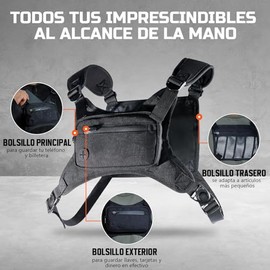 Bolsa de Pecho para Deportes, Deportiva Chaleco para Correr, Bolsa para Hombres Transpirable para el Pecho, Chaleco para Correr Frontal Reflectante, I