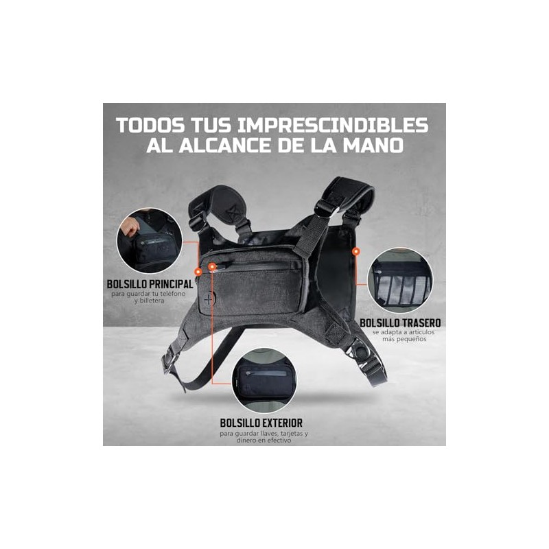 Bolsa de Pecho para Deportes, Deportiva Chaleco para Correr, Bolsa