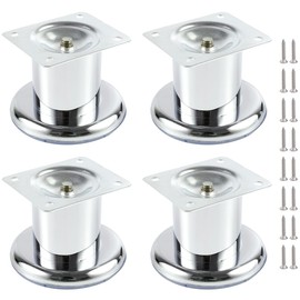 MixDora 4 x Furniture Foot Wardrobe Foot Bed Feet Couch Feet Sofa Feet Furniture Leg Base Chrome (60mm)
