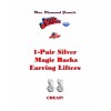 MagicEars 1pr Magic Backs Earring Lifters Silver Enlarged and Torn
