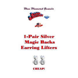 MagicEars 1pr Magic Backs Earring Lifters Silver Enlarged and Torn Pierced Ears US SELLER