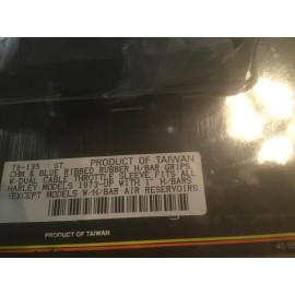 Custom Chrome New Harley Davison Handel bar grips chrome with blue ribs panhead shovelhead evo