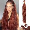 Dark Ginger Human Braiding Hair Deep Water Wave Bulk Human