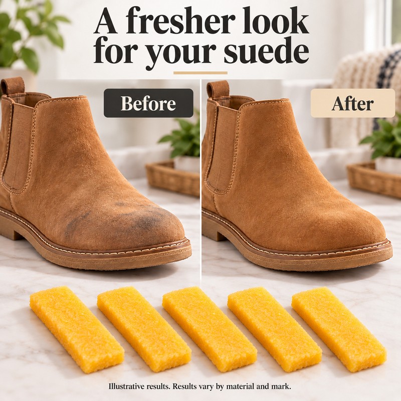5-Pack Natural Rubber Shoe Erasers for Suede Cleaning – Compact