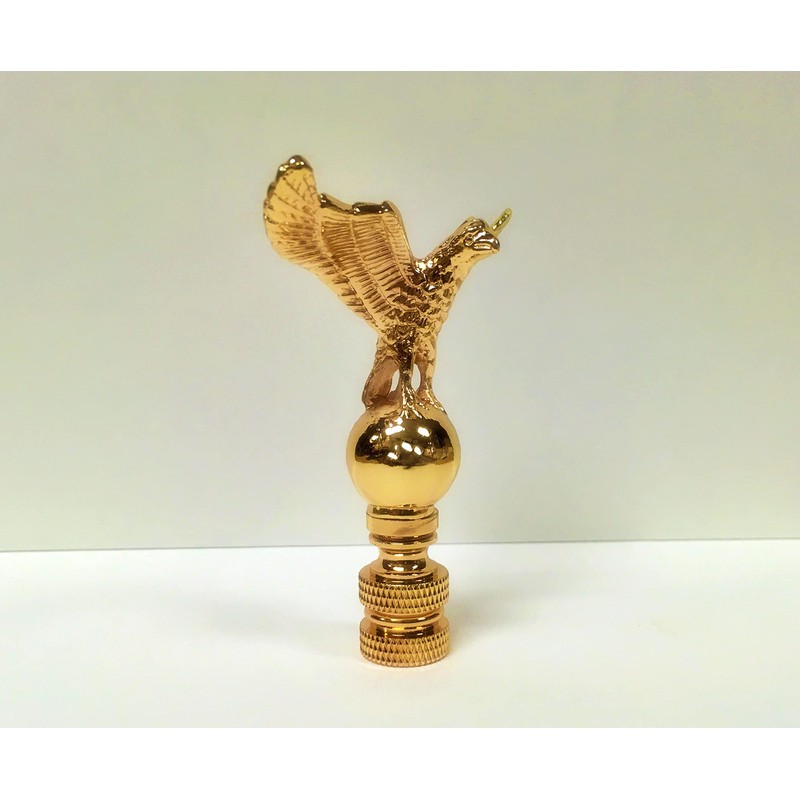 Lamp Finial-EAGLE ON ORB-Polished Brass Finish, Highly detailed metal casting
