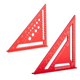 Speed Square Set- Roofing Square 12 inch and Speed Square 7 inch, Metric Precision for Roofing, Woodworking & Carpentry, Aluminum Alloy with Exclusive Angle Markings