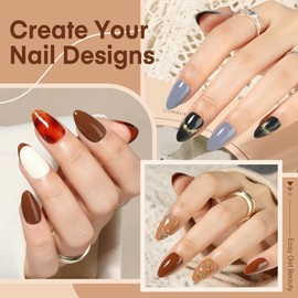 Luckyfairy Short Almond Nail Tips, 504pcs Full Cover Soft Gel X Nails Tips 15 Sizes No C Curve Almond Shape Nail Tips for Acrylic False Nails Professional for Nail Extensions Salons Home DIY