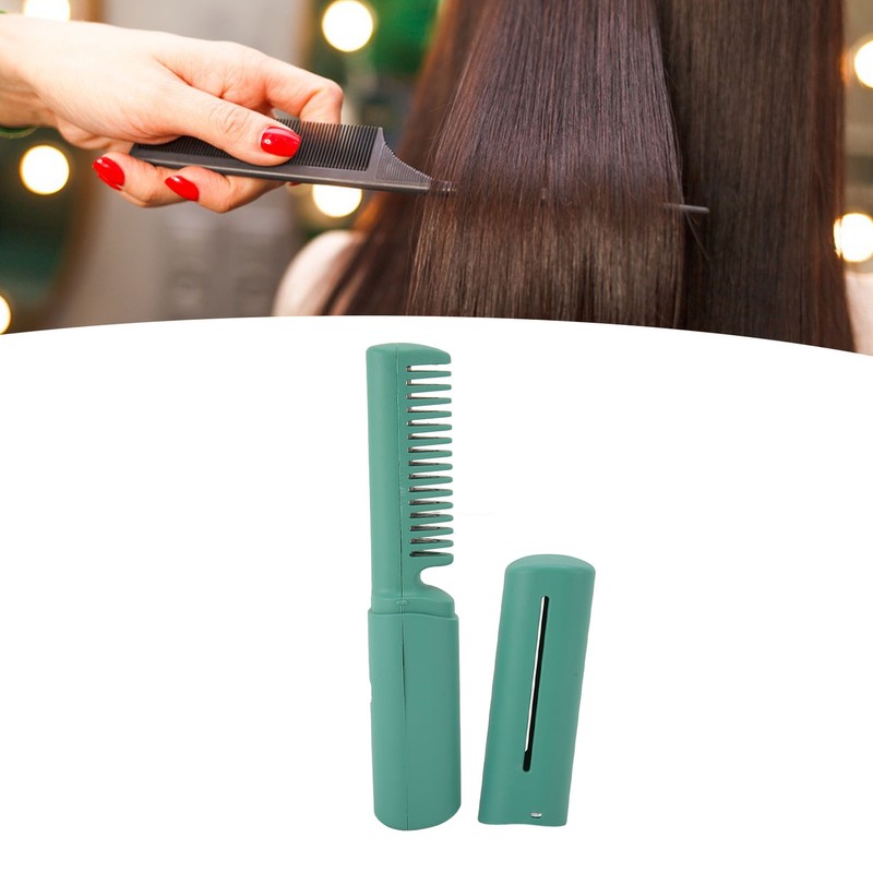 Mini Hair Straightener Brush Wireless Portable Ergonomic Handle Fast Warming