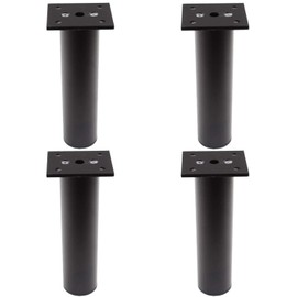 Ulifestar 6 Inch Black Sofa Legs,TV Cabinet Couch Bed Metal Feet,Aluminium Alloy Replacement Furniture Legs,Adjustable Feet with 16 Screws,4 Pack (15cm/6'')
