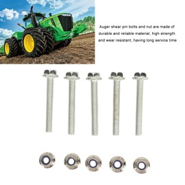 5 Set Auger Shear Bolt Lock Nut Kit Metal Shear Pin Bolts Lock Nut Kit 19M7834 Auger Shear Pin Bolts and Nut Replacement for Deere