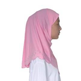 Modest Beauty Girls/Children Hijab Scarf Headscarf Wrap one Piece Muslim Amira with Czech Drill