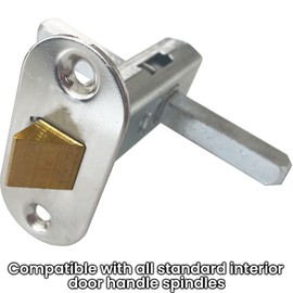 76mm Contract Standard Tubular Latch - Rounded Strike/Forend - Nickel Plated | Standard Interior Door Latch - Forends, Strike Plate, Dust box and Screws Included