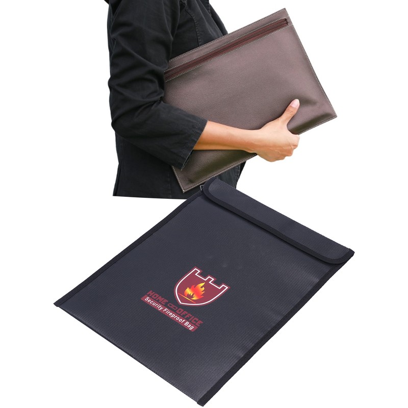 Fireproof Waterproof Bag Multi Function Money Document Jewelry Valuables Pouch