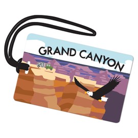 R. Nichols Grand Canyon Luggage Tag - Sturdy Waterproof Plastic Travel Labels for Baggage, Suitcases, Backpacks, and Diaper Bags, 2.5 Inch x 4 Inch Tag with Black Loop Attachments