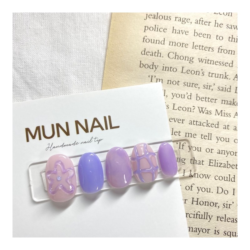 Plump Flower Nail Tips - Round / 통통 플라워 네일팁