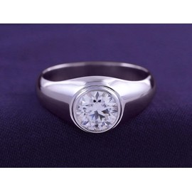 SAVEARTH DIAMONDS 1 4/9 Carat Round Cut Lab Created Moissanite Diamond Bezel Set Solitaire Engagement Ring In 14k White Gold Over Sterling Silver Gift For Women (Clarity : VVS1, 1.45 Cttw)-7