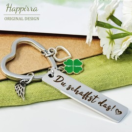 Du Schaffst Das, Passed Exam Gift Lucky Charm Exam, Key Ring Good Luck Courage Gift for Operation Communion Confirmation Youth Initiation Graduation First Day of School, a