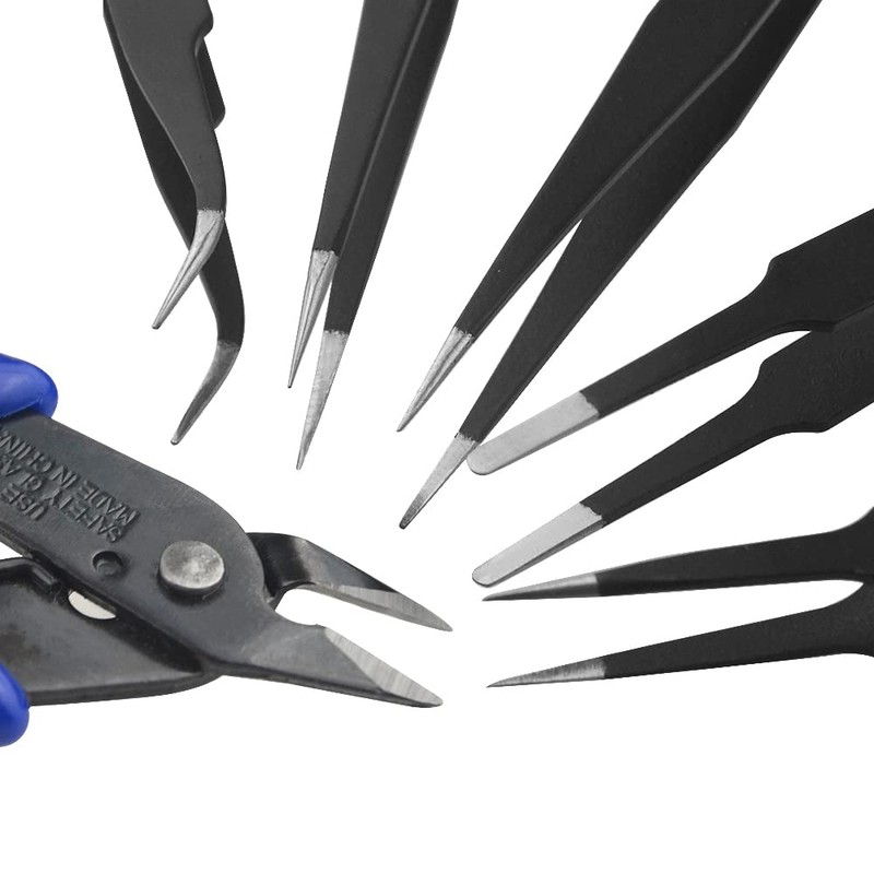 XINMEIWEN プロフェッショナルソルダーアシストツールソルダー補助ツール両面エイド修理はんだ付けおよびはんだ除去用ワイヤーカッター付きはんだ付けキット（12個）