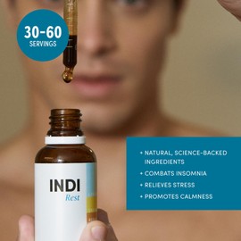 Indi Indi Rest Supplement - Herbal Sleep Remedies - 100% Plant - All Natural Sleep Support for Adults - Formulated with Natural Sedative Plants to Promote Sleep - Indi Rest Supplement - 30ml Night Dropper