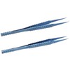 2 Pcs Fine Tipped Tweezers Straight Tip Bent Tip Titanium