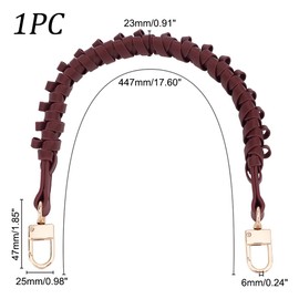 PH PandaHall Wallet Strap Made of PU Leather, 44.7 cm, Braided Bag Strap with Twist Clasps, Short Purse Strap, Replacement Handbag Handle Made of PU Leather, for Women, Handbags, Carry Bags