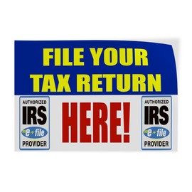 Decal Stickers Multiple Sizes File Your Tax Return Here! Irs Business Industrial Vinyl Safety Sign Label Business 24x18Inches