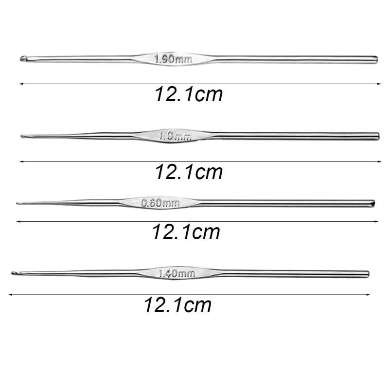 Crochet Hooks, 4 Pcs Stainless Steel Knitting Needles, Crochet Hooks
